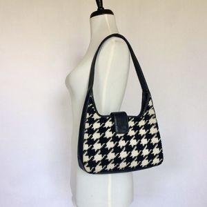 The Sak knit houndstooth w leather trim handbag